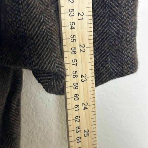 VTG Cricketeer Wool Blazer Sport Coat Jacket Men 46 Herringbone Brown 90s Prep - Picture 11 of 16